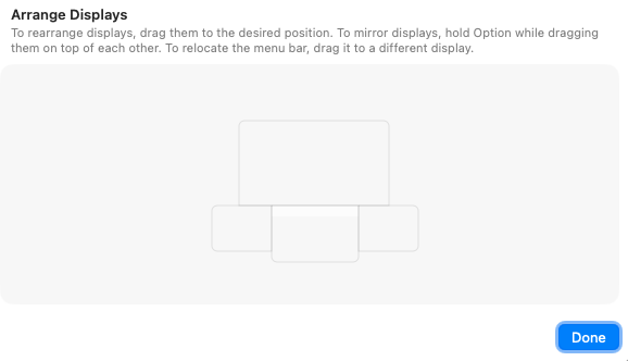 macOS Arrange Displays settings